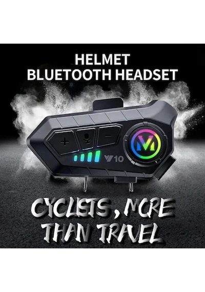 Kask Kulaklık Y10 İntercom Rgb Işıklı Motosiklet Otomotik Cevaplama