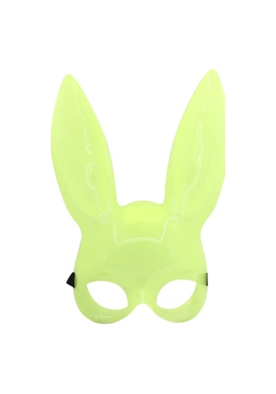 Karanlıkta Parlayan Fosforlu Tavşan Maskesi Glow Bunny Masquerade Maske 32x22 Cm Standart