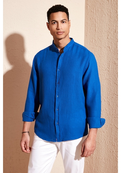Buratti Pamuklu Regular Fit Hakim Yaka Erkek Gömlek Cf24S127702 Saks