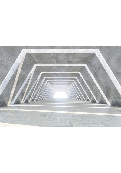 3D Duvar Kağıdı - Gri Işıklı Derin Tünel