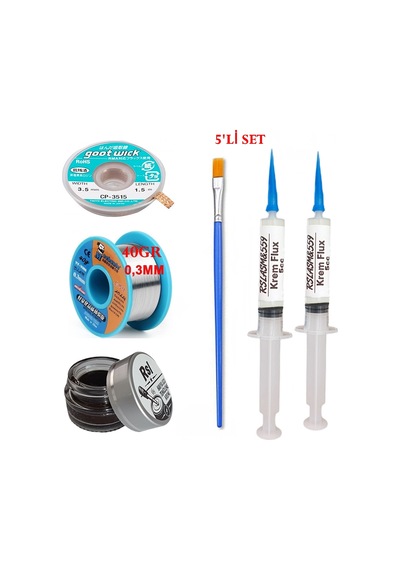 Mechanic Lehim Teli 0,3mm 40gr Havya Uc Temizleyici Rslasm Flux Ve Cp-3515 Lehim Emme Teli Seti01