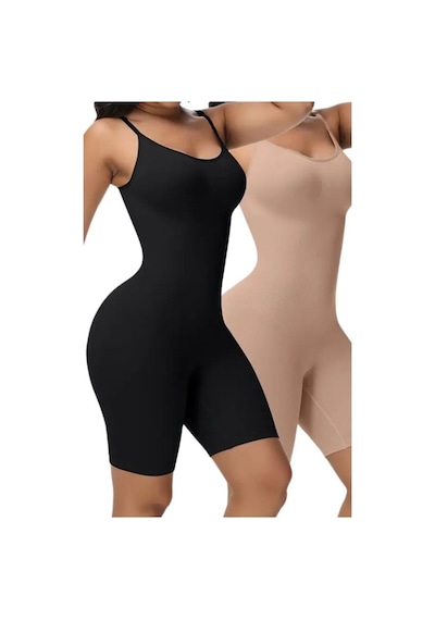 Momslab Kadın Toparlayıcı 2 Beden Küçülten Tam Boy Tulum Korse Bej1