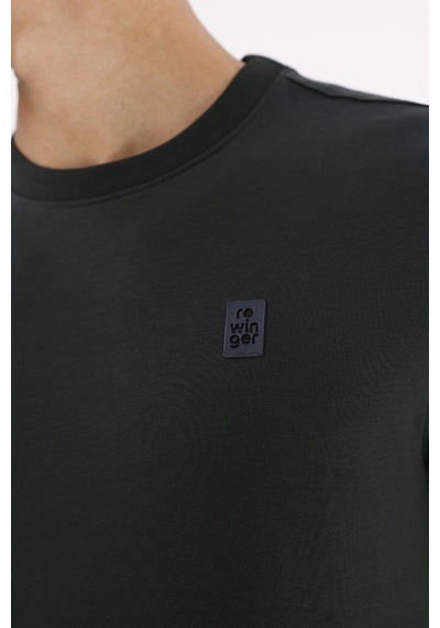 Rowinger Minimal Logolu Bisiklet Yaka Ribana Manşetli Rahat Kalıp Mevsimlik Sweatshirt Haki