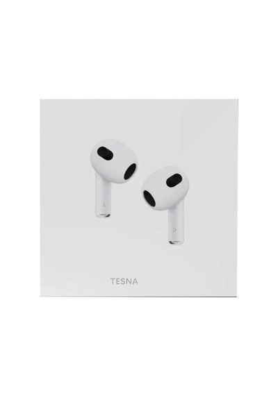 Movenchy Apple Uyumlu AirPods Tesna Buds 4 Aktif Gürültü Engelleyici Özellikli Bluetooth Kulaklık - Beyaz Resimdeki