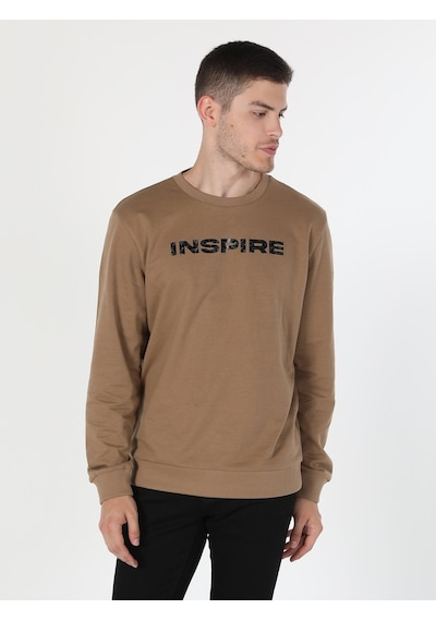 Colin's Colins Regular Fit Baskılı Bej Erkek Sweatshirt 001