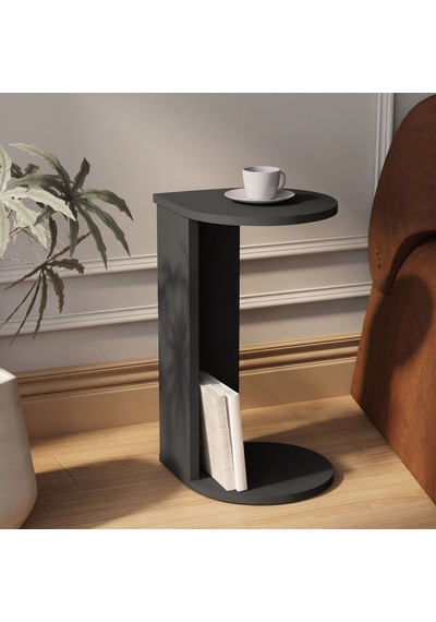 İnarch Dizayn Drop Modern Tasarım Yan Sehpa Kompakt Ve Ergonomik Yan Masa Antrasit
