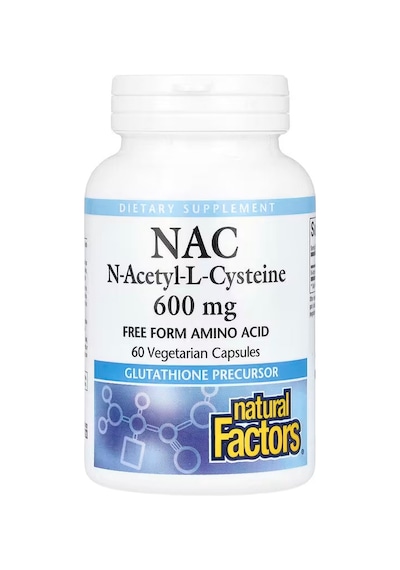 Natural Factors N.a.c N-acetyl-l-cysteine Glutathione Precursor 600 Mg 60 Vegetarian Capsules