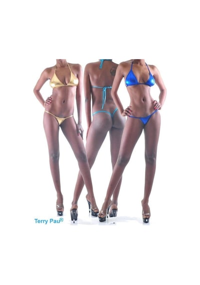 Terry Pau Tp160501 Lame Bikini Takım Mavi