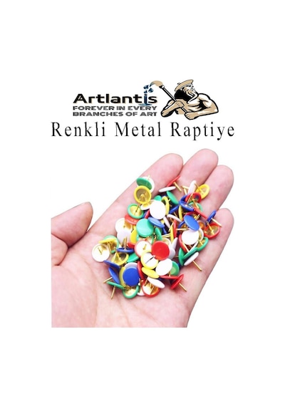 Renkli Raptiye 100 Adet 1 Paket Pvc Kaplı Başlıklı Raptiye Plastik Yuvarlak Düğmeli Raptiye Pano Okul Ofis Büro Ev