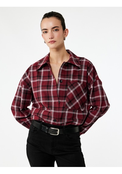 Koton Uzun Kollu Cep Detaylı Ekose Oversize Gömlek Ceket Bordo Ekose 6wak50032pw Bordo Ekoseli Koton Uzun Kollu Cep Detaylı Ekose Oversize Gömlek Ceket Bordo Ekose 6wak50032pw Bordo Ekoseli