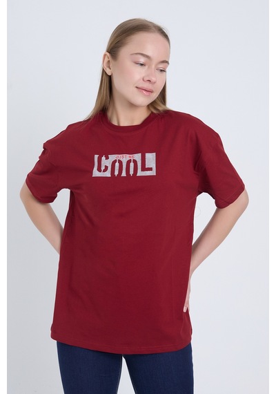 Velvoria Unisex Oversize Bordo Cool T-shirt