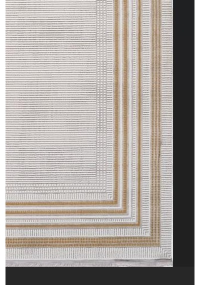 Artemis Halı Karizma 02792j Gold Krem Çerçeveli Çizgili Halı