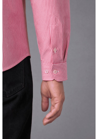 Bisse Pembe Regular Fit Pamuk Keten Uzun Paşa Yaka Gömlek Gmktn250006 C29