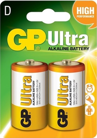 Gp Gp13Au-2U2 Ultra Alkalin Büyük Boy D Pil 2'li