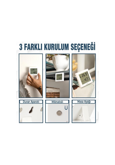 Dijital Oda Termometresi Ve Nem Ölçer Lcd Ekranlı, Kompakt Higrometre, İç Mekan Sıcaklık Ve N