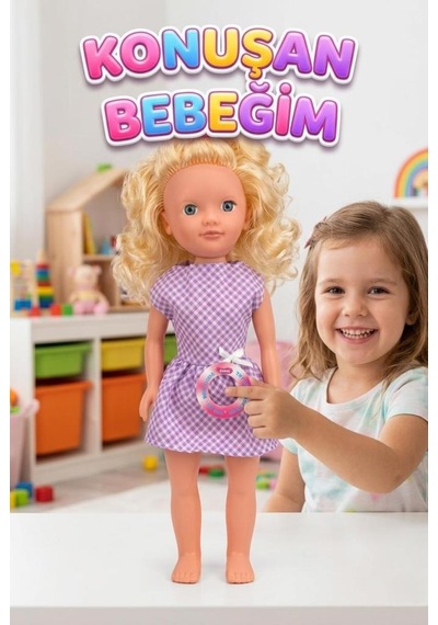 Alya Türkçe Konuşan Etkileşimli Eğitici Oyuncak Bebek 40 Cm Kafası Ve Kolları Et Bebek 77299829