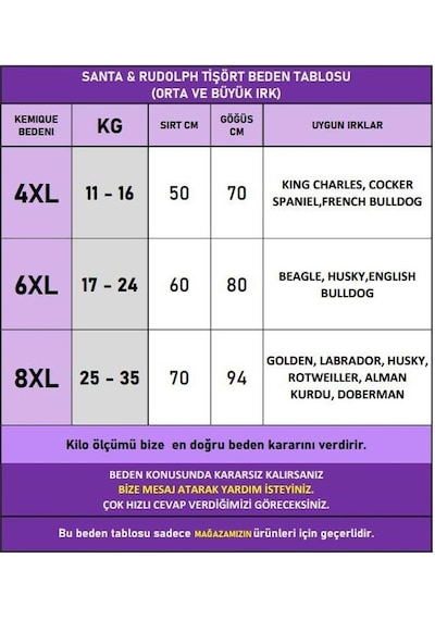 Noel Baba Ve Geyik Baskılı Kırmızı Pamuklu Yılbaşı Köpek Tişörtü Orta Ve Büyük Irklar İçin