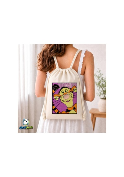 Ghostbastır Design Tigger Büzgülü Keten Çanta C335 Bej