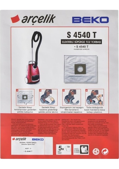 Arçelik Uyumlu 4540 T Bez Toz Torbası