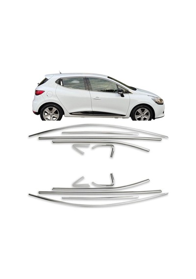Renault Clio 4 2012--2019 Cam Çerçevesi Krom 12 Prç. P.çelik