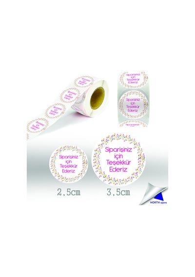 Sipariş Paketi Etiketi Sticker 3,5cm 28 Adet Baskes Model 9