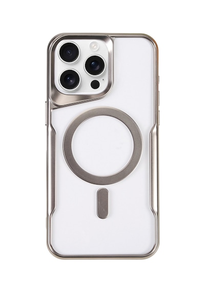 Apple iPhone Uyumlu  16 Pro Max Kılıf Boyi Magsafe Silikon Kapak -  Gümüş