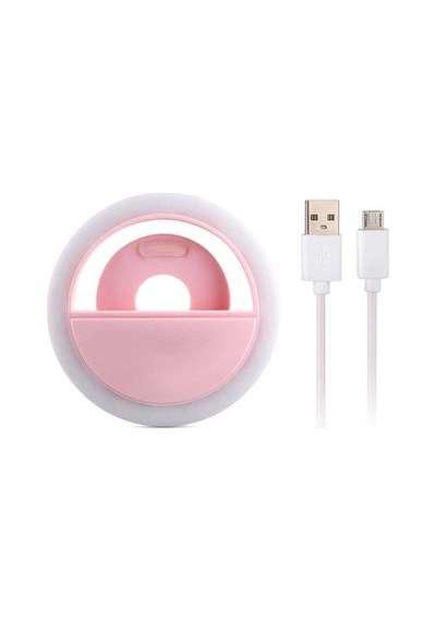 Zore Youtuber Led Selfie Led Işıklı Telefon Tutucu Makyaj Işığı Ring Light Usb Girişli