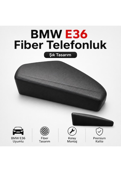 Bmw E36 Fiber Telefonluk Orta Konsol Telefon Tutucu Siyah Özel Tasarım Aksesuar 1