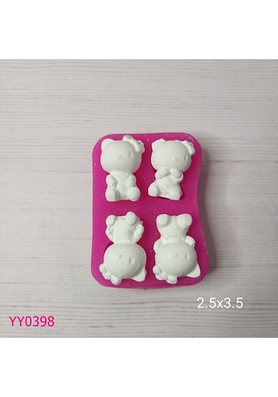 Yy0398 Dörtlü Hello Kitty Silikon Kalıp