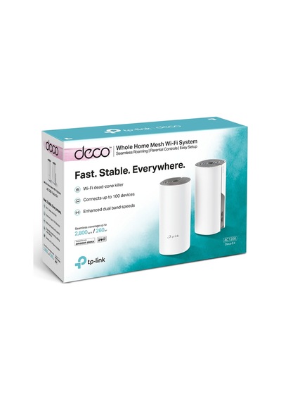 Tp-lınk Deco-e4, Ac1200, İkili Mesh, 1200mbps, Dual Band, 2port Megabit Lan, 260m2 Çekim Alanı, Router, Geniş Alan İnternet Ağı Sağlayıcısı