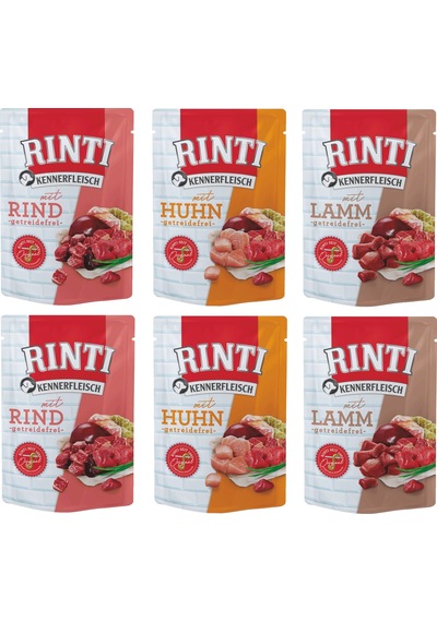 Rinti Pouch 3 Çeşit Karma Köpek Yaş Mama 6 x 400 G