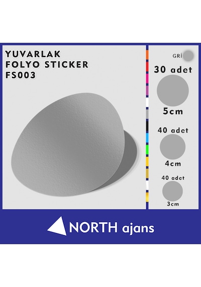 Yuvarlak Folyo Duvar Sticklerı Gri