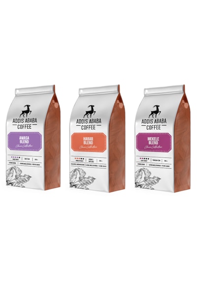 Addis Ababa Coffee Etiyopya Kahveleri Çekirdek Kahve 3 X 250 G