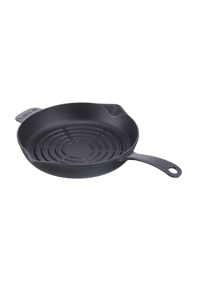 Lava Tava Döküm Demir Metal Kulplu Yuvarlak Izgara 28 CM