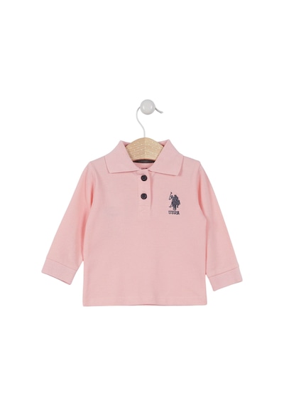 U.S. Polo Assn. Lisanslı Classic Bebek Uzun Kol Yakalı Sweatshirt Somon