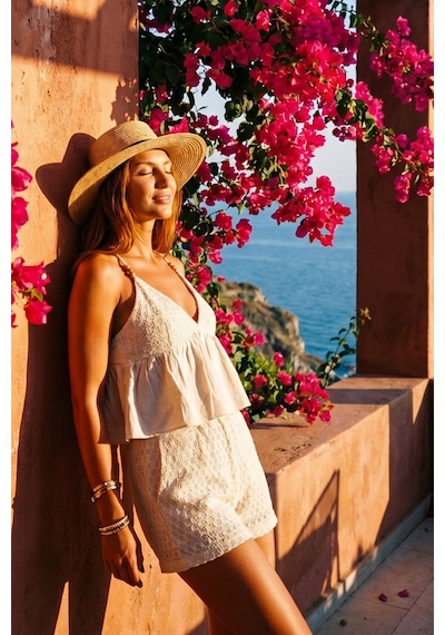Fashion Cocktail Sunset Ajurlu Tığ İşi Ham Keten Ekru Dantel İşlemeli Volanlı Boncuklu Crop Ve Lastikli Şortlu Lüks Tropikal Yazlık Bohem Boho Set Takım Fashion Cocktail Sunset Ajurlu Tığ İşi Ham Keten Ekru Dantel İşlemeli Volanlı Boncuklu Crop Ve Lastikli Şortlu Lüks Tropikal Yazlık Bohem Boho Set Takım