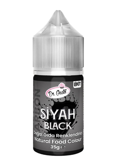 Likit Siyah Doğal Gıda Boyası 35 G Bitkisel Kaynaklı, Pasta Ve Tatlılar İçin Katkısız Sıvı Renk Boyası