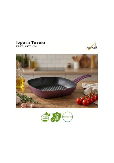 10 Parça Granit Set Çelik Kapak - Mürdüm Mürdüm