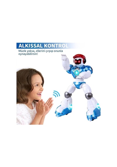 Kumandalı Dans Eden Sesli Işıklı Müzikli 360 Derece Dönebilen Programlanabilir Akıllı Oyuncak Robot
