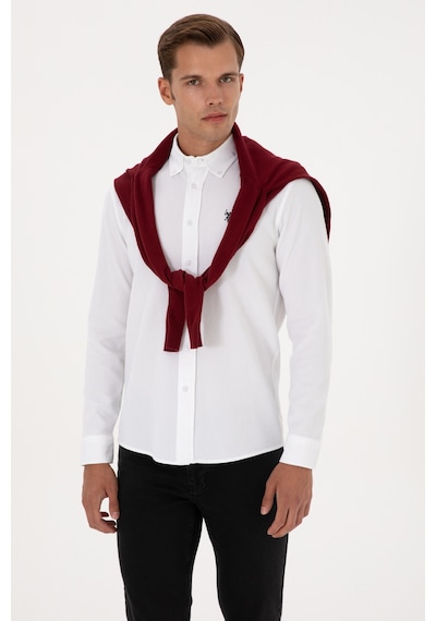 U.s. Polo Assn. Erkek Beyaz Gömlek Desenli 50308611-vr013 Beyaz
