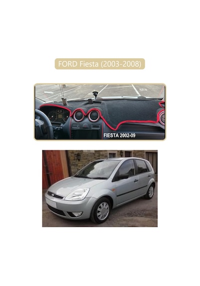 Ford Fiesta 2003-2008 Torpido Koruma Halısı Bej Kenar