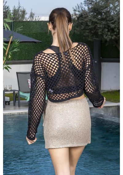 Eke Tekstil Bej Renk Pul Detaylı Mini Etek-bej Bej Eke Tekstil Bej Renk Pul Detaylı Mini Etek-bej Bej