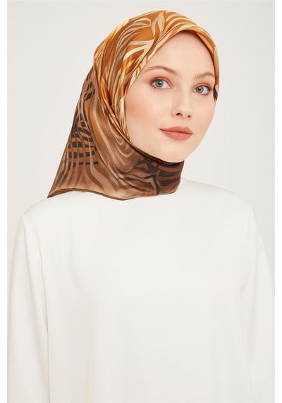 Armine Twill İpek Eşarp 23ka9038 03 Turuncu
