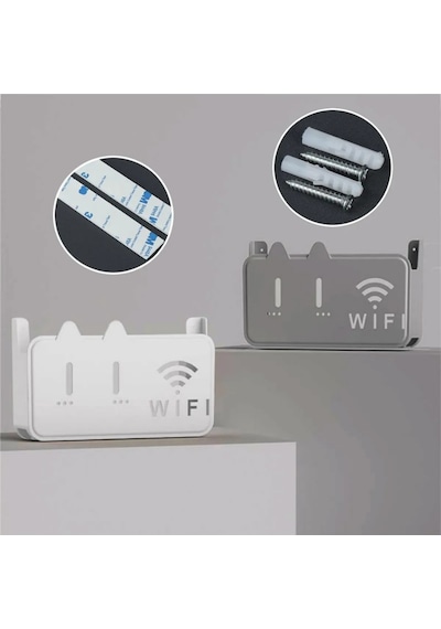 Beyaz Pleksi Kedi Desenli Wifi Kutusu Duvar Asılabilir Sigorta Ve Modem Saklama Kutusu 25x15x6 Cm Diğer