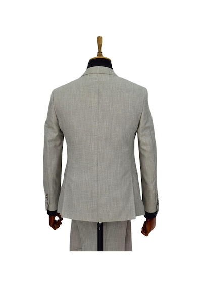 Erkek Bej Rengi Regular Fit Takım Elbise Bgl-St03823 001