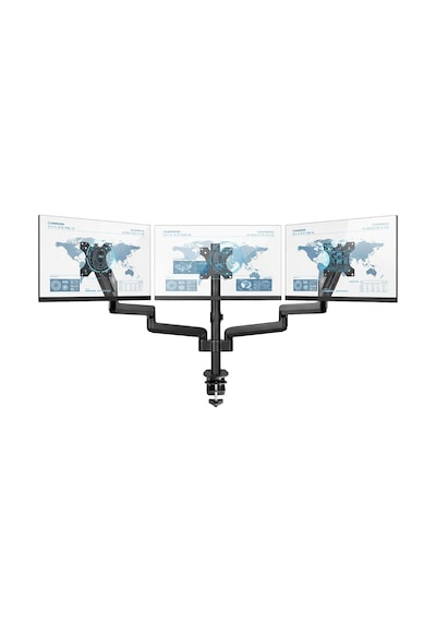Std48036e 17"-27" Üçlü Ergonomik Monitör Kolu, 3 Ekranlı Amortisörlü Stand, 360 Pivot Vesa Tutucu, Trader/yazılımcı Kurulumu 3x7kg
