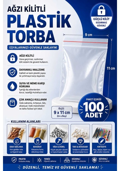 Kilitli Plastik Torba Şeffaf