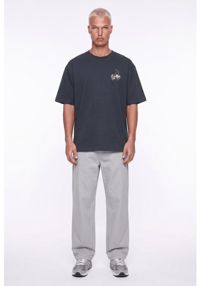 Respire Erkek Harvest Baskılı Oversize T-shirt Siyah