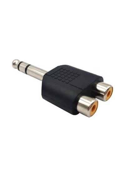 Koodmax 2 Rca Dişi - 6.3Mm Stereo Jak Çevirici Erkek Fiş