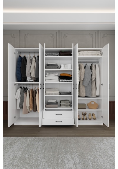 Yatak Odası Takımı 5 Parça %100 Mdf Gardırop Şifonyer Makyaj Masası Komodin Ytk01